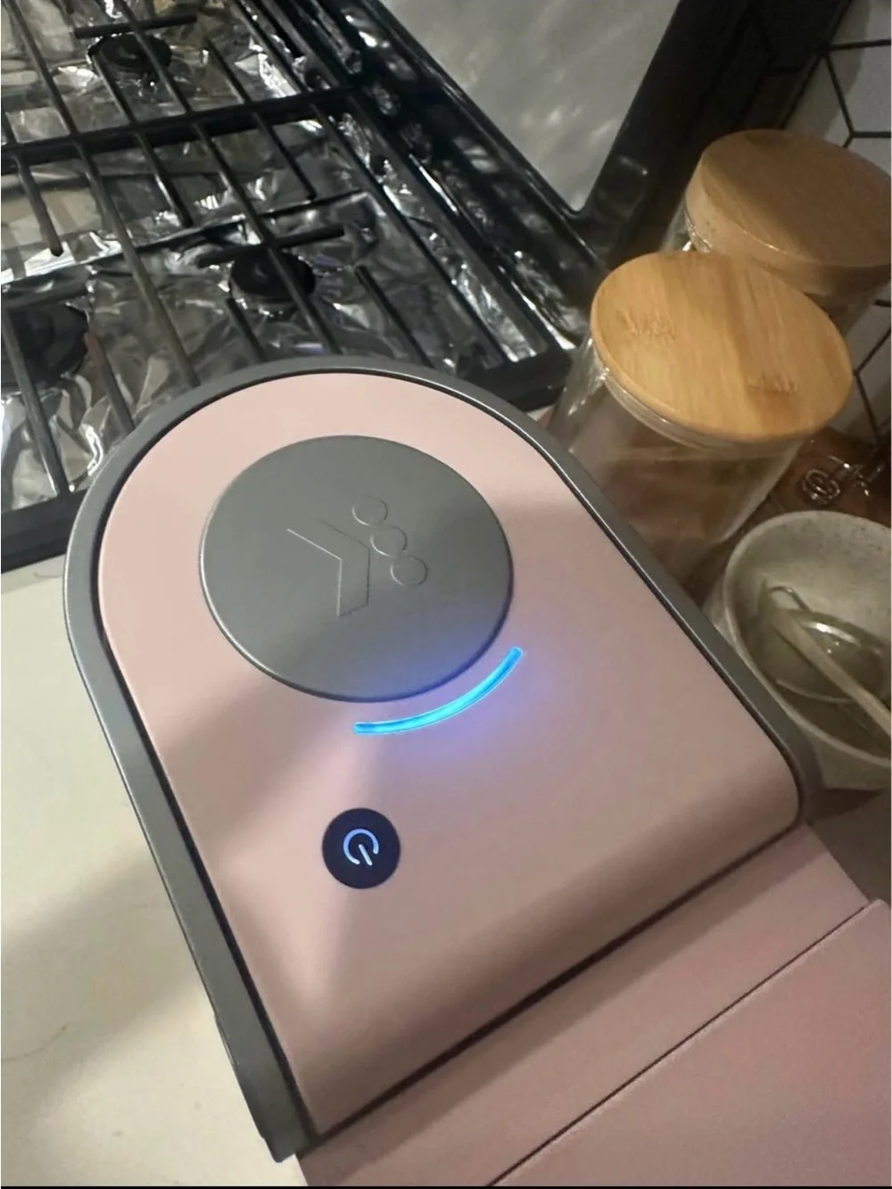 Keurig Single-Serve Coffee Maker in Light Pink with Silver Top